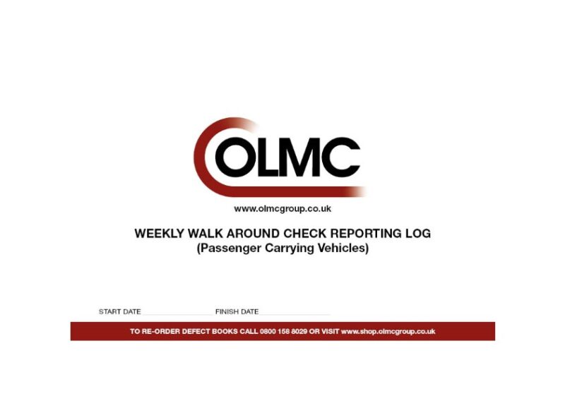 PSV Weekly Walk around check book