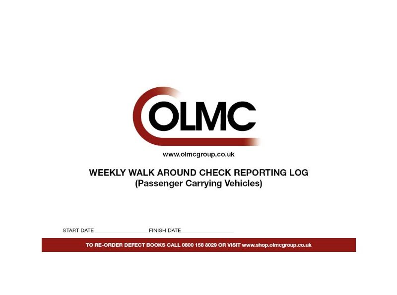PSV Weekly Walk around check book